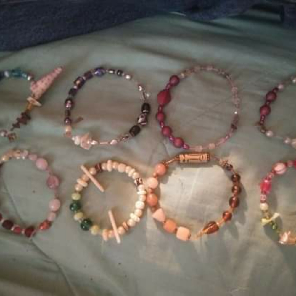 Bracelets handmade with mixed beads n stones